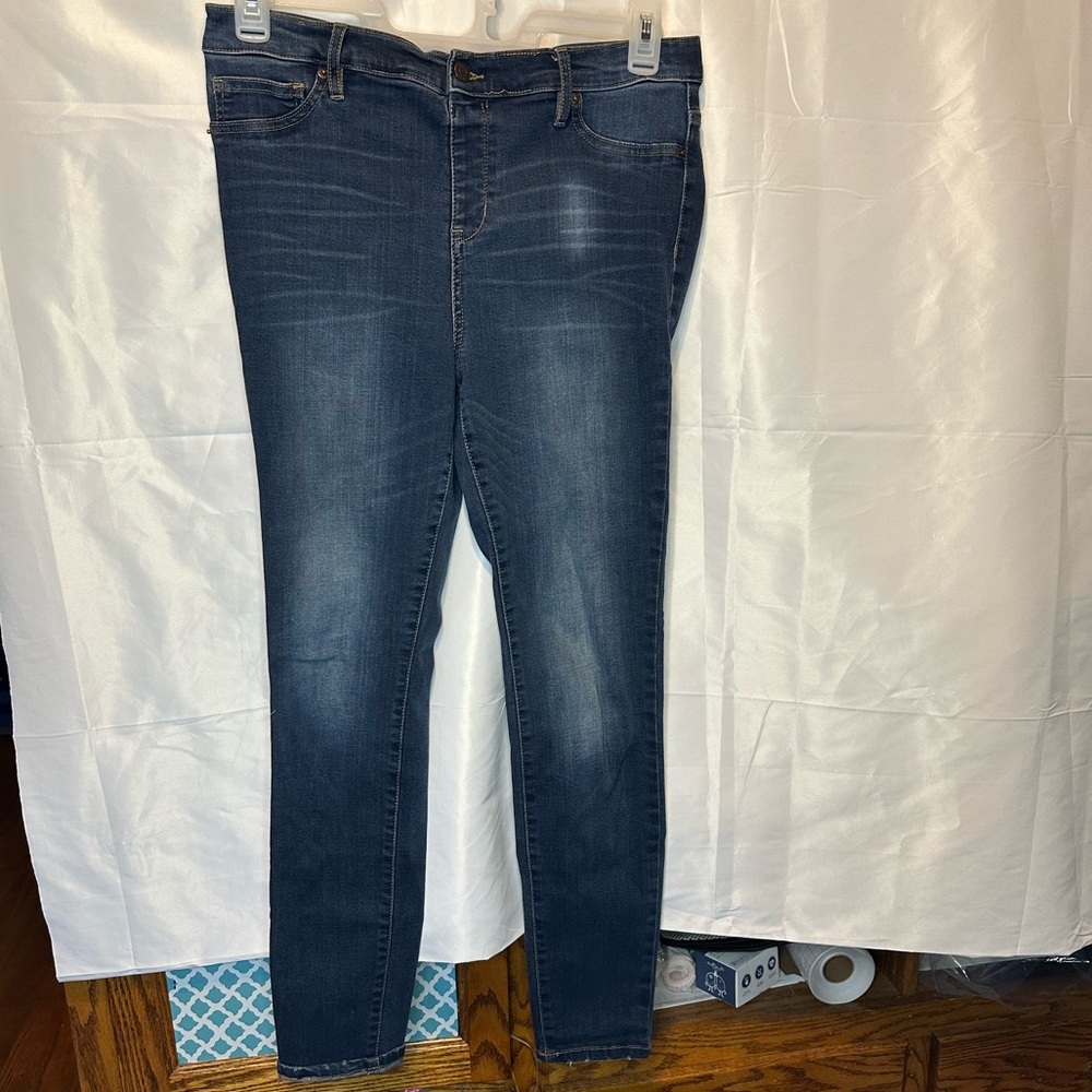 NY&C New York & Company High Rise Pull On Legging Skinny Jeans Size L